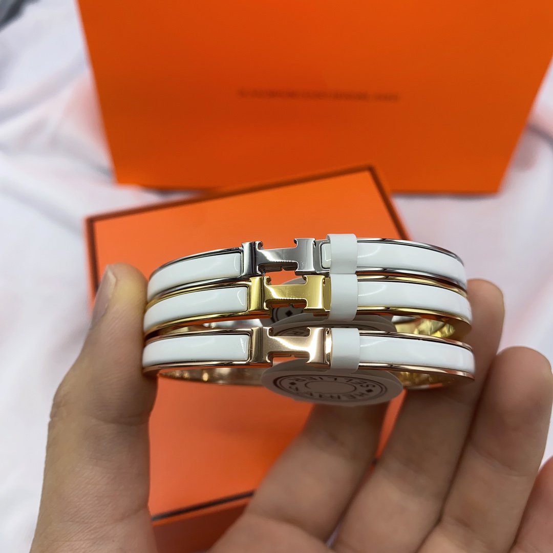 [OAK JURI]CLASSIC HM CLIC WHITE 8MM ENAMEL BRACELET