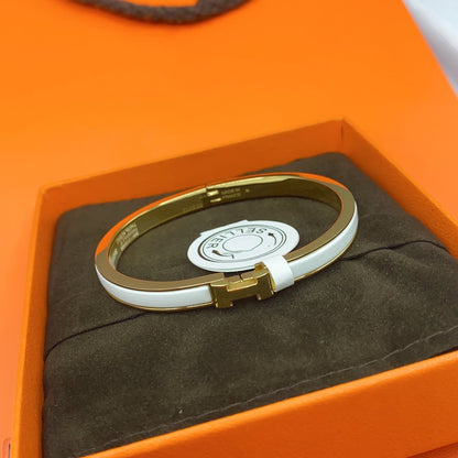 [OAK JURI]CLASSIC HM CLIC WHITE 8MM ENAMEL BRACELET
