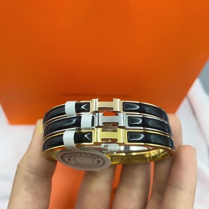 [OAK JURI]CLASSIC HM CLIC BLACK 8MM ENAMEL BRACELET