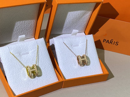 [OAK JURI]HM CLIC YELLOW ENAMEL GOLD NECKLACE