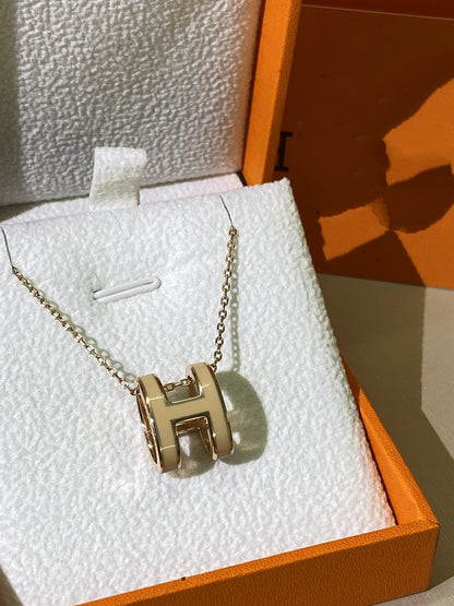 [OAK JURI]HM CLIC YELLOW ENAMEL GOLD NECKLACE