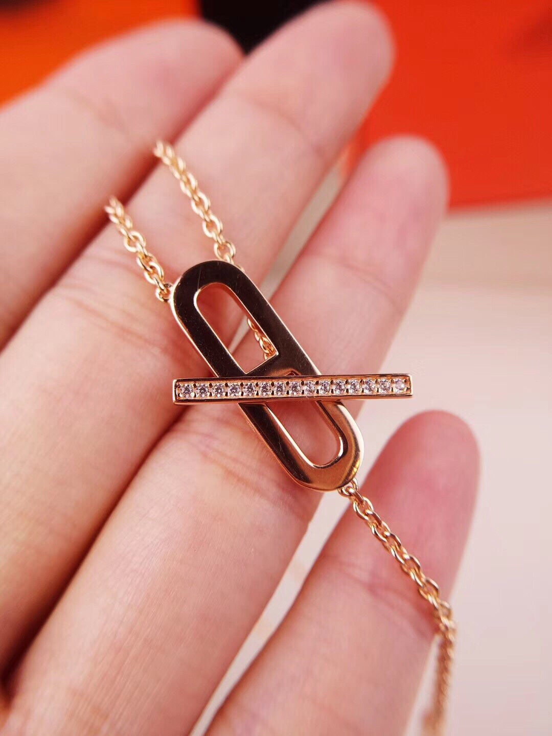 [OAK JURI]HM FIRE PIG NOSE NECKLACE TRENDY STREET