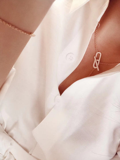 [OAK JURI]HM FIRE PIG NOSE NECKLACE TRENDY STREET