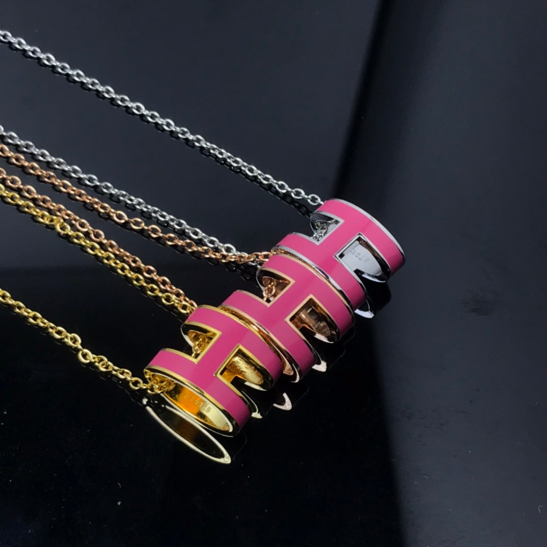 [OAK JURI]H NECKLACE PINK