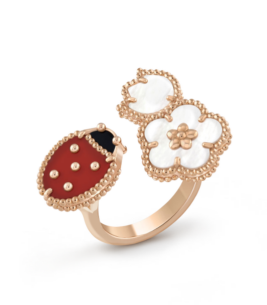 [OAK JURI]LUCKY 3 MOTIF ROSE GOLD RING