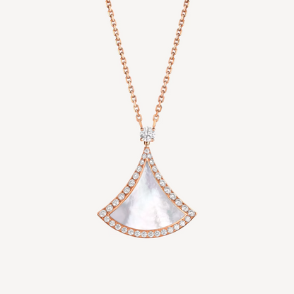 [OAK JURI]DREAM MOP DIAMOND PAVED PINK GOLD NECKLACE