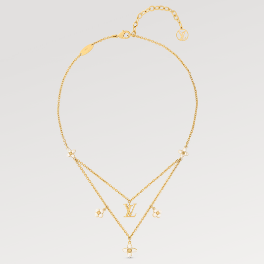 [OAK JURI]FLOWERGRAM GOLD MOP DOUBLE ROW NECKLACE