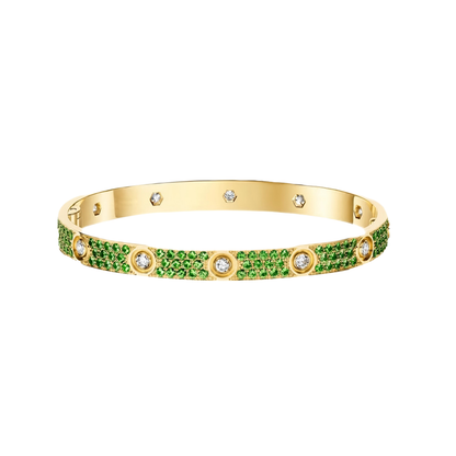 [OAK JURI]2026 PAVE GEMSTONE LOVE BRACELET 6.1MM 10 DIAMONDS