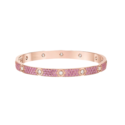 [OAK JURI]2026 PAVE GEMSTONE LOVE BRACELET 6.1MM 10 DIAMONDS