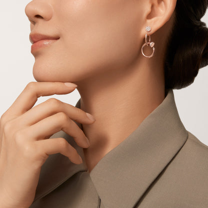 [OAK JURI]JUSTE HALF DIAMOND DOUBLE EARRINGS