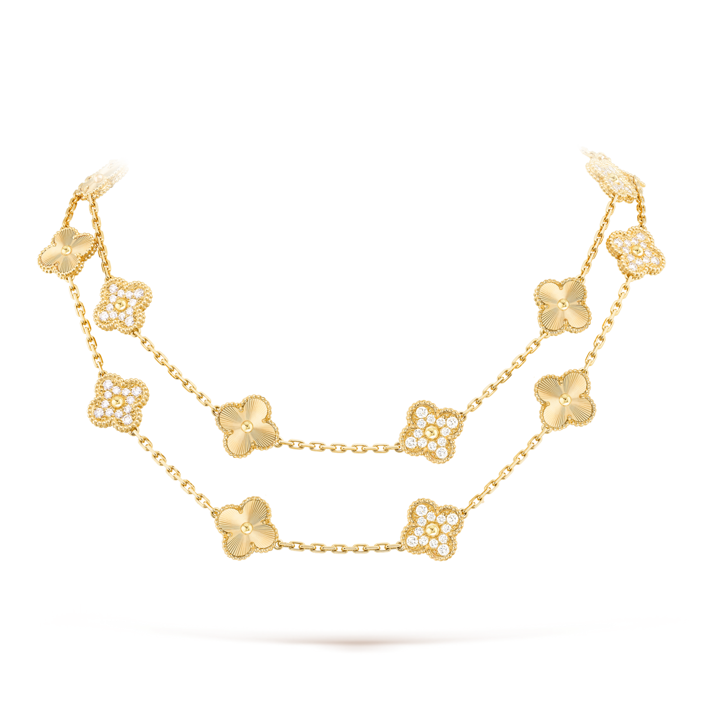 [OAK JURI]CLOVER 20 MOTIFS LASER DIAMOND NECKLACE