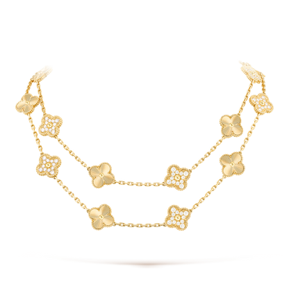 [OAK JURI]CLOVER 20 MOTIFS LASER DIAMOND NECKLACE