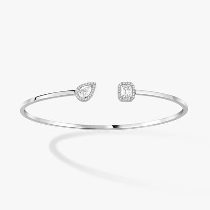 [OAK JURI]JONC FLEX MY TWIN TOI & MOI SILVER DIAMOND BRACELET
