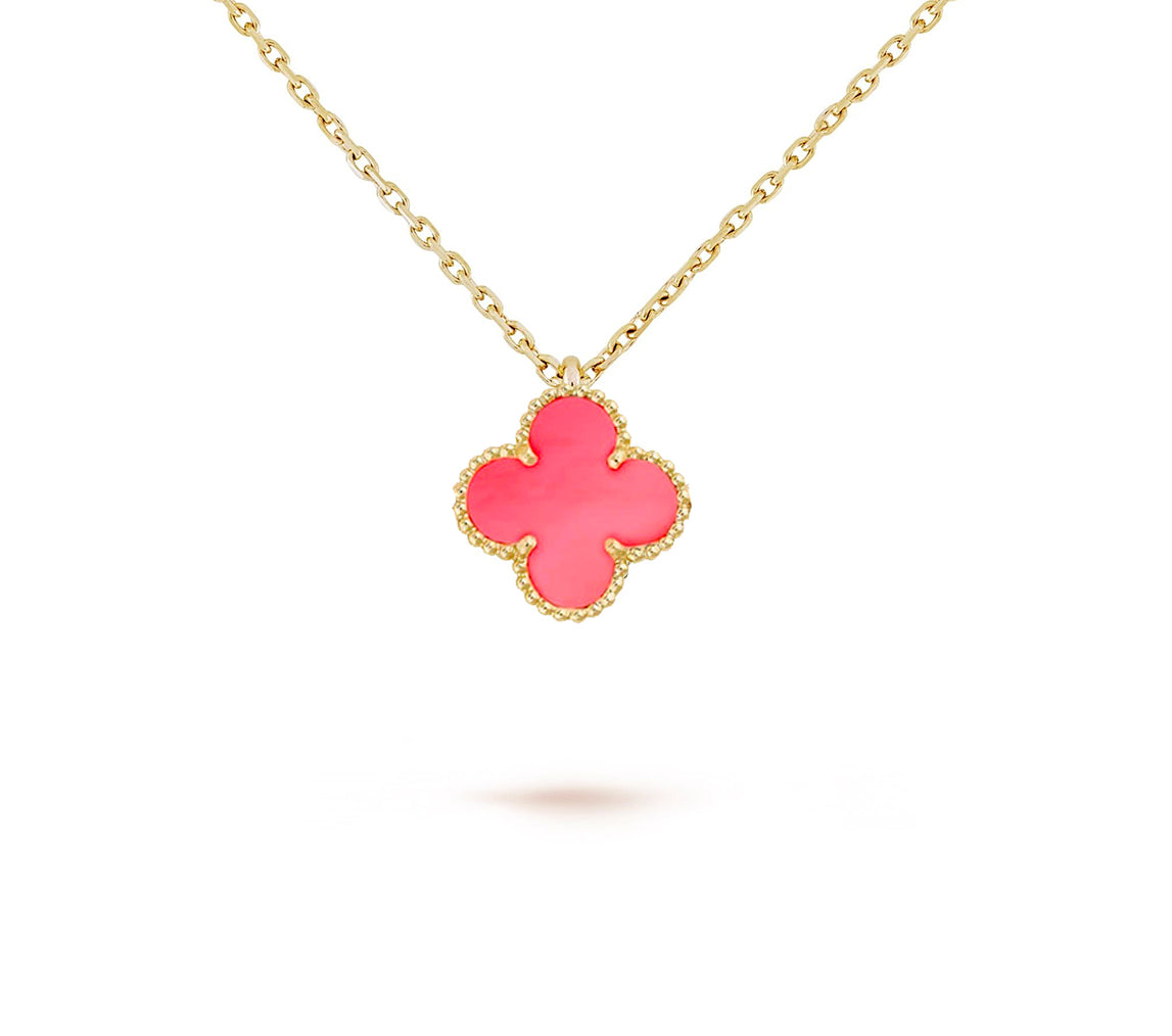 [OAK JURI]CLOVER MINI 9.5MM CARNELIANS NECKLACE COLLECTION