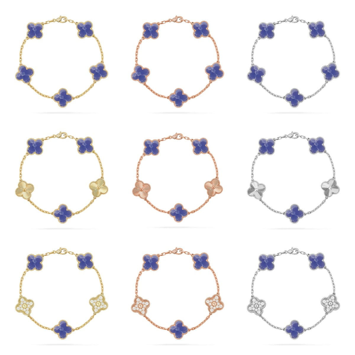 [OAK JURI]CLOVER 5 MOTIF BLUE VEINS BRACELET COLLECTION