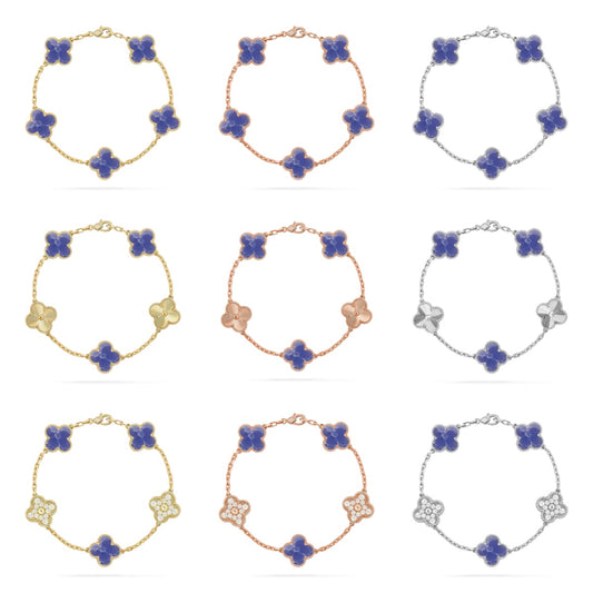 [OAK JURI]CLOVER 5 MOTIF BLUE VEINS BRACELET COLLECTION