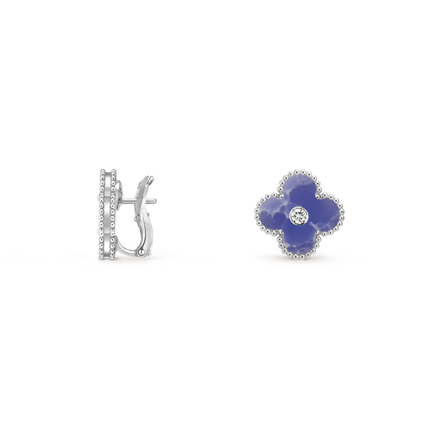 [OAK JURI]CLOVER SILVER 15MM MOP DIAMOND EARRINGS COLLECTION