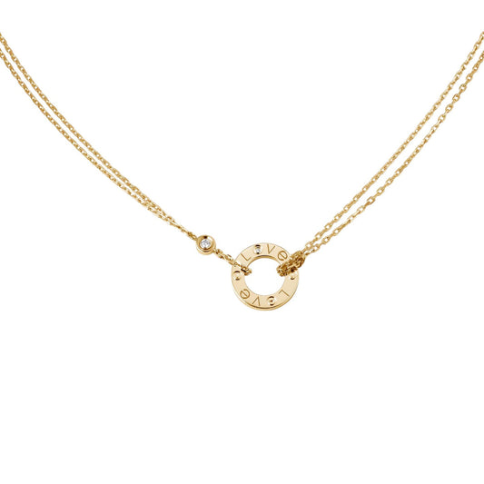 [OAK JURI]LOVE NECKLACE 16MM 2 DIAMONDS