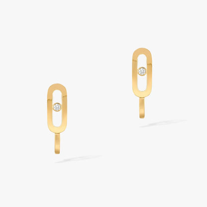 [OAK JURI]CREOLES MOVE UNO MINI 1 DIAMOND EARRINGS