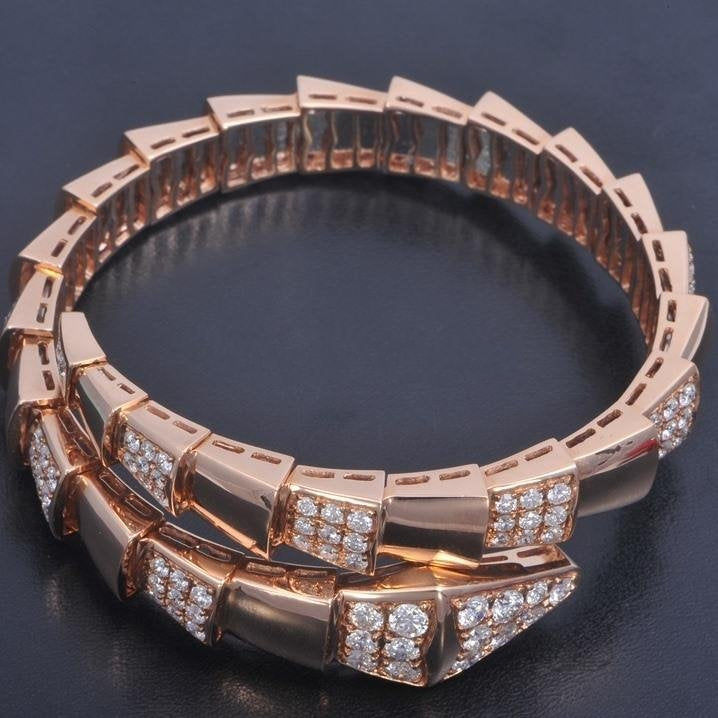[OAK JURI]SERPENTI WIDE BRACELET PINK GOLD DIAMOND