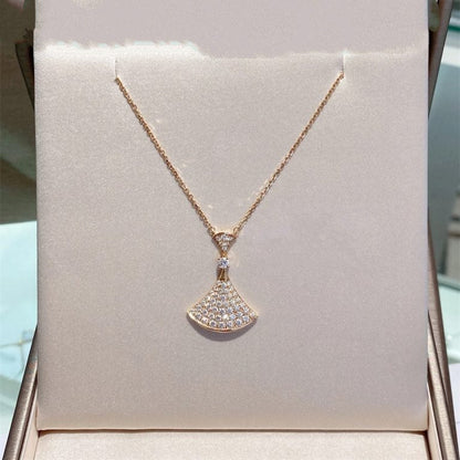[OAK JURI]DREAM NECKLACE PINK GOLD FULL DIAMOND