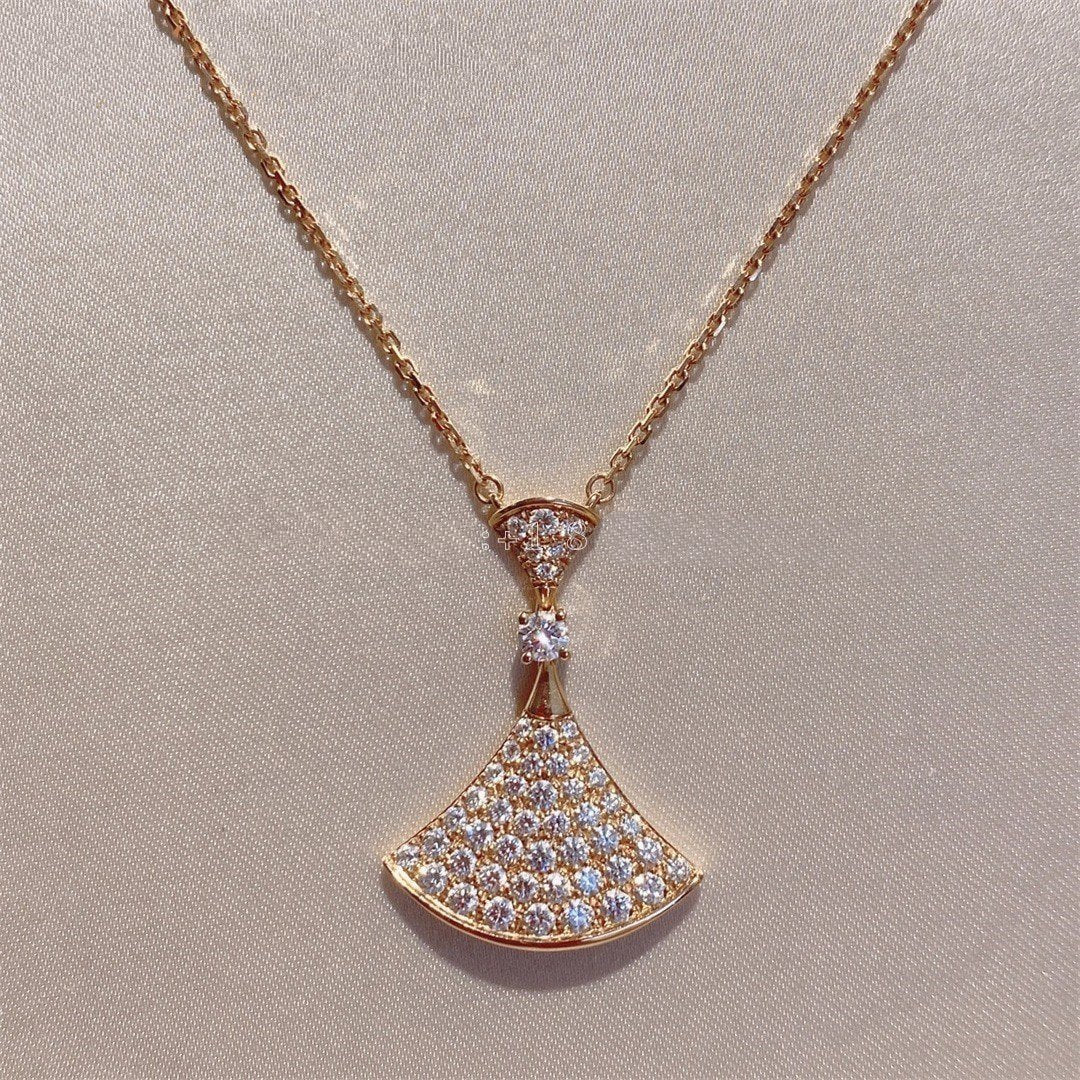 [OAK JURI]DREAM NECKLACE PINK GOLD FULL DIAMOND