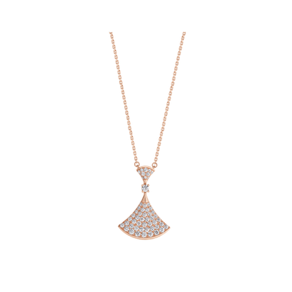 [OAK JURI]DREAM NECKLACE PINK GOLD FULL DIAMOND