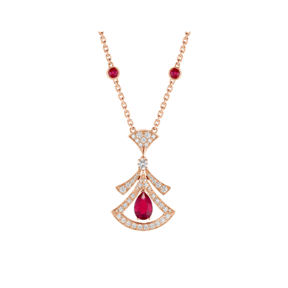 [OAK JURI]DREAM NECKLACE CARNELIAN DIAMOND PINK GOLD