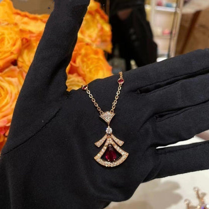 [OAK JURI]DREAM NECKLACE CARNELIAN DIAMOND PINK GOLD