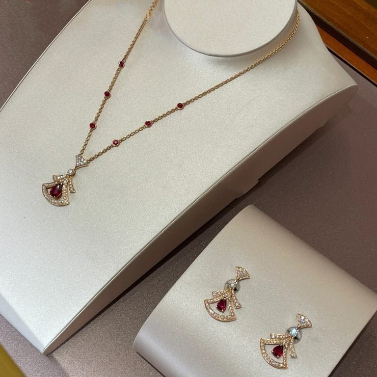 [OAK JURI]DREAM NECKLACE CARNELIAN DIAMOND PINK GOLD