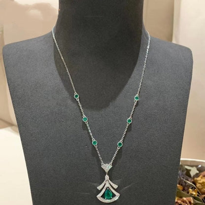 [OAK JURI]DREAM NECKLACE MALACHITE DIAMOND SILVER