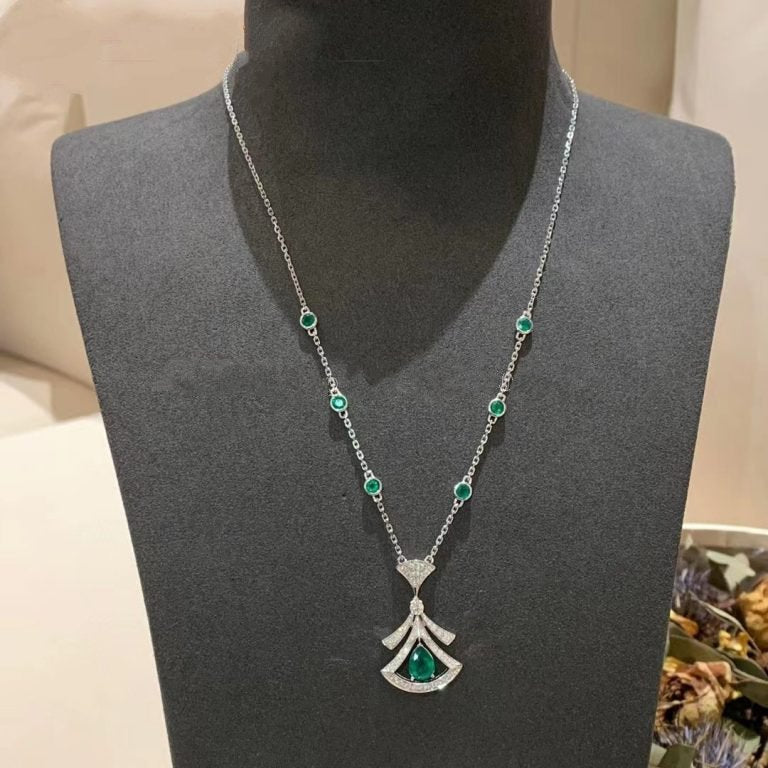[OAK JURI]DREAM NECKLACE MALACHITE DIAMOND SILVER