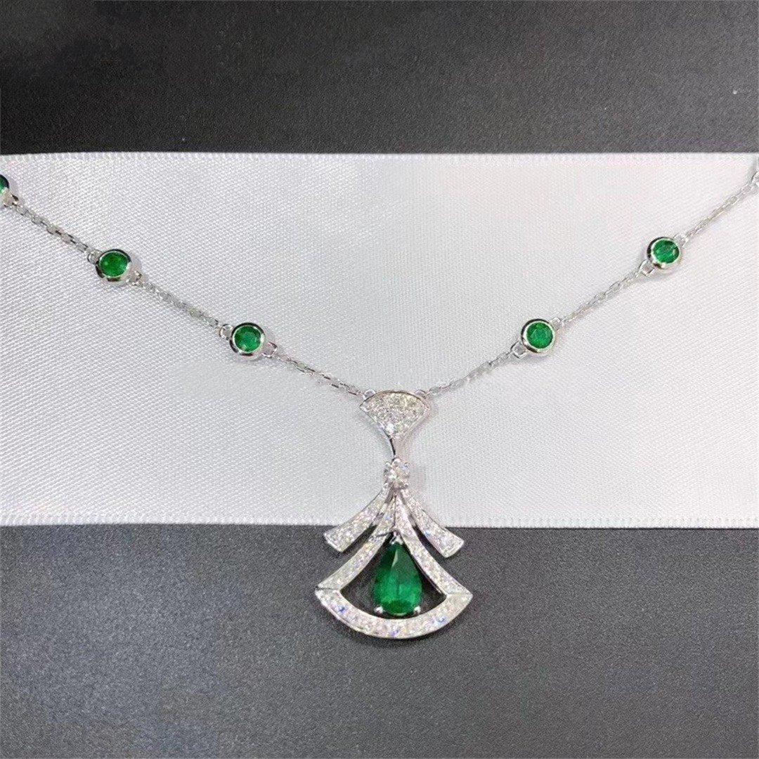 [OAK JURI]DREAM NECKLACE MALACHITE DIAMOND SILVER