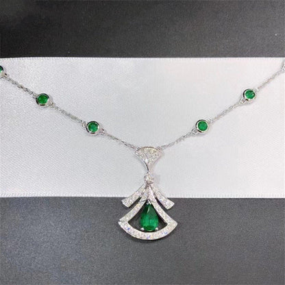 [OAK JURI]DREAM NECKLACE MALACHITE DIAMOND SILVER
