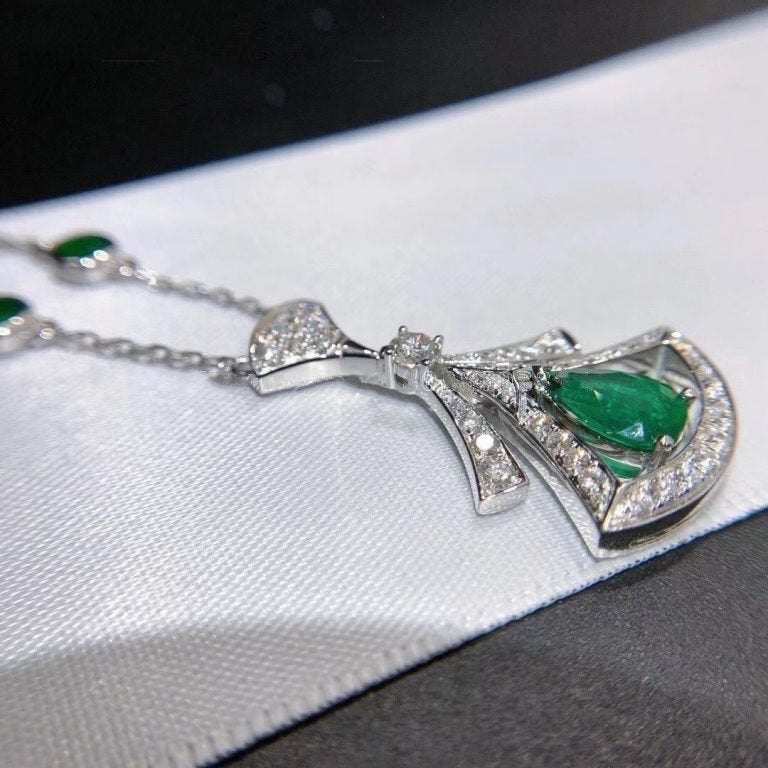 [OAK JURI]DREAM NECKLACE MALACHITE DIAMOND SILVER