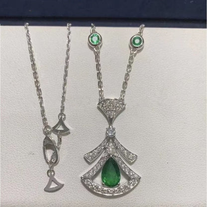 [OAK JURI]DREAM NECKLACE MALACHITE DIAMOND SILVER