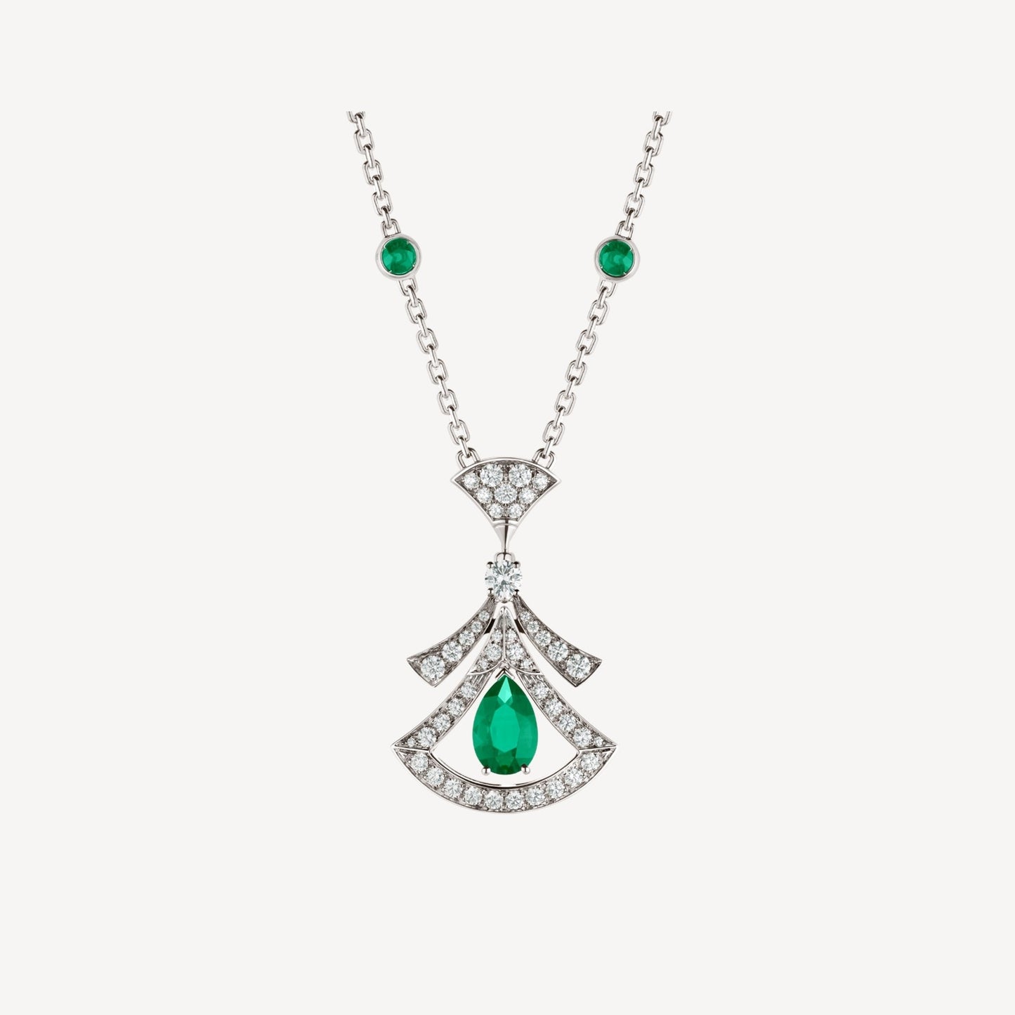 [OAK JURI]DREAM NECKLACE MALACHITE DIAMOND SILVER