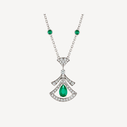 [OAK JURI]DREAM NECKLACE MALACHITE DIAMOND SILVER