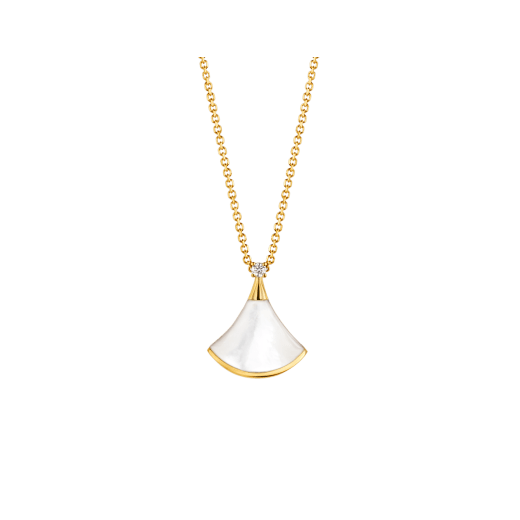 [OAK JURI]DREAM NECKLACE WHITE MOP GOLD 1 DIAMOND