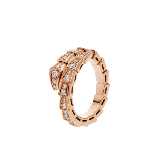[OAK JURI]SERPENTI RING PINK GOLD DIAMOND PAVED 4MM