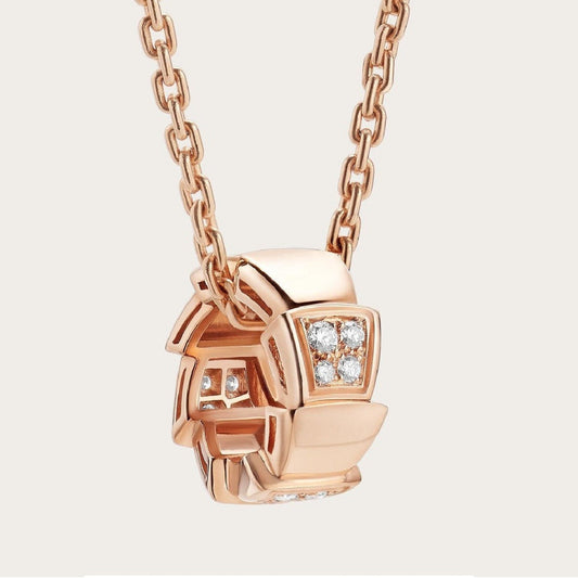 [OAK JURI]SERPENTI PEDANT DIAMOND PINK GOLD NECKLACE