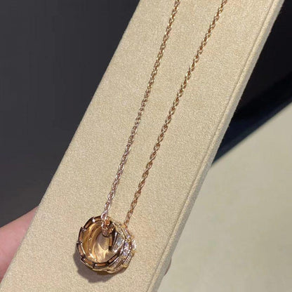 [OAK JURI]SERPENTI PINK GOLD NECKLACE DOUBLE RING DIAMOND