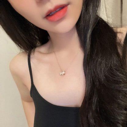[OAK JURI]SERPENTI PINK GOLD NECKLACE DOUBLE RING DIAMOND