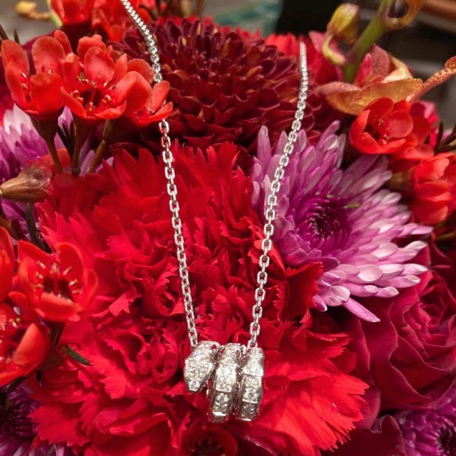 [OAK JURI]SERPENTI  NECKLACE DOUBLE RING DIAMOND