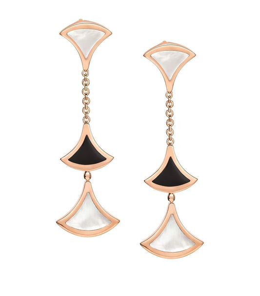 [OAK JURI]DREAM EARRINGS 3 MOTIFS ONYX MOP PINK GOLD