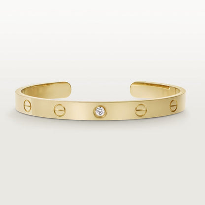 [OAK JURI]LOVE BRACELET 6.1MM 1 DIAMOND OPEN CUFF