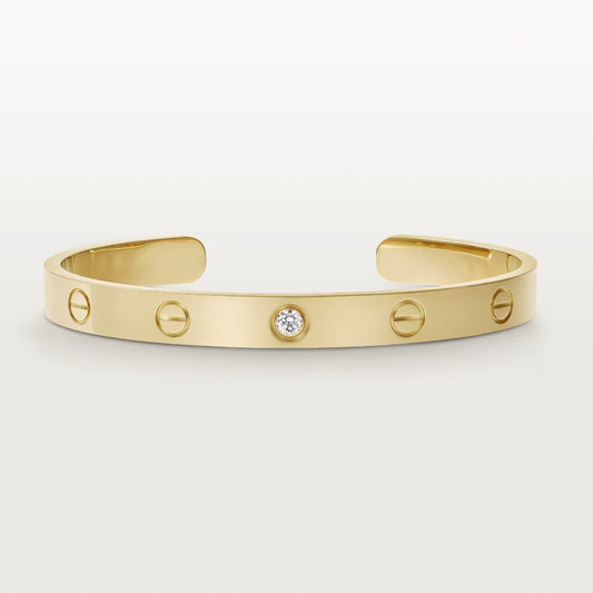 [OAK JURI]LOVE BRACELET 6.1MM 1 DIAMOND OPEN CUFF
