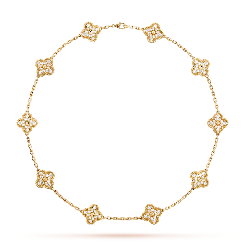 [OAK JURI]CLOVER 10 MOTIFS DIAMOND NECKLACE