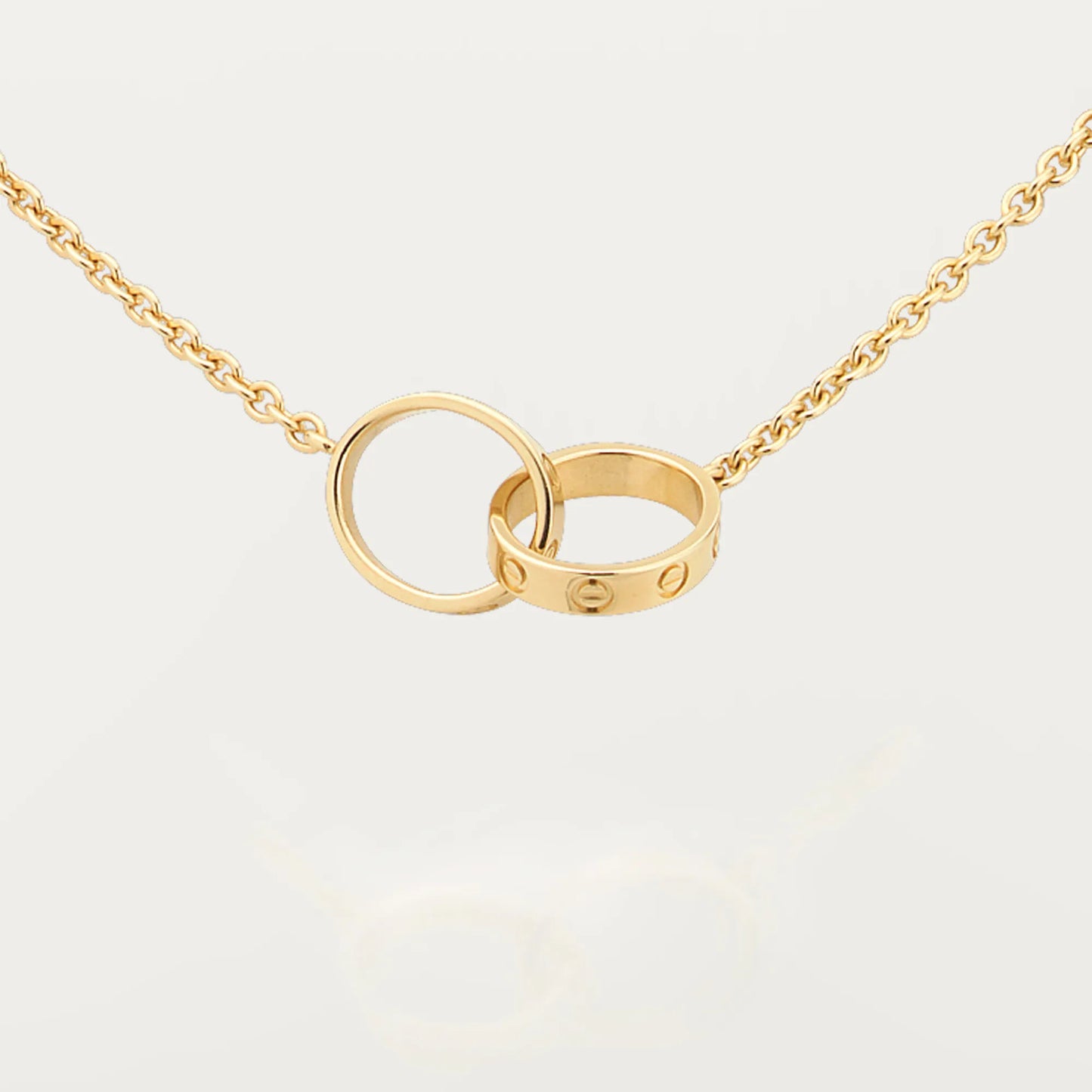 [OAK JURI]LOVE DOUBLE RING NECKLACE