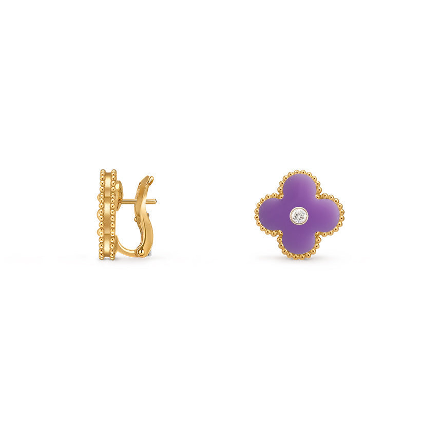 [OAK JURI]CLOVER 15MM MOP DIAMOND EARRINGS COLLECTION